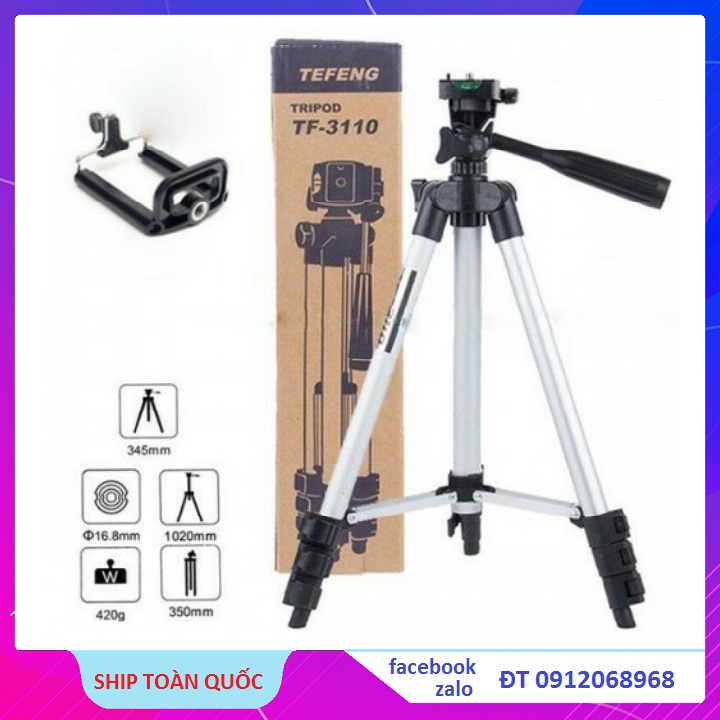 Gậy Tripod 3110A - Chân Đỡ Máy Ảnh Du Lịch - Có Kẹp Điện Thoại