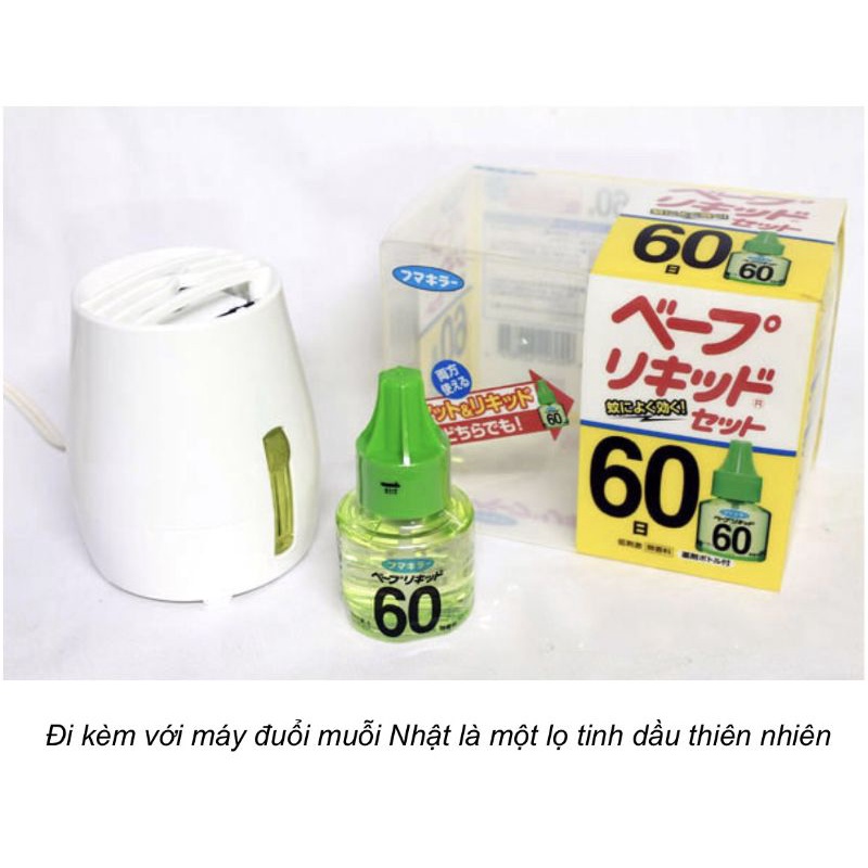 Máy xông tinh dầu ĐUỔI MUỖI Nhật Bản Chính Hãng (gồm 1 máy + 1 chai tinh dầu 45ml), Moon Store 9999