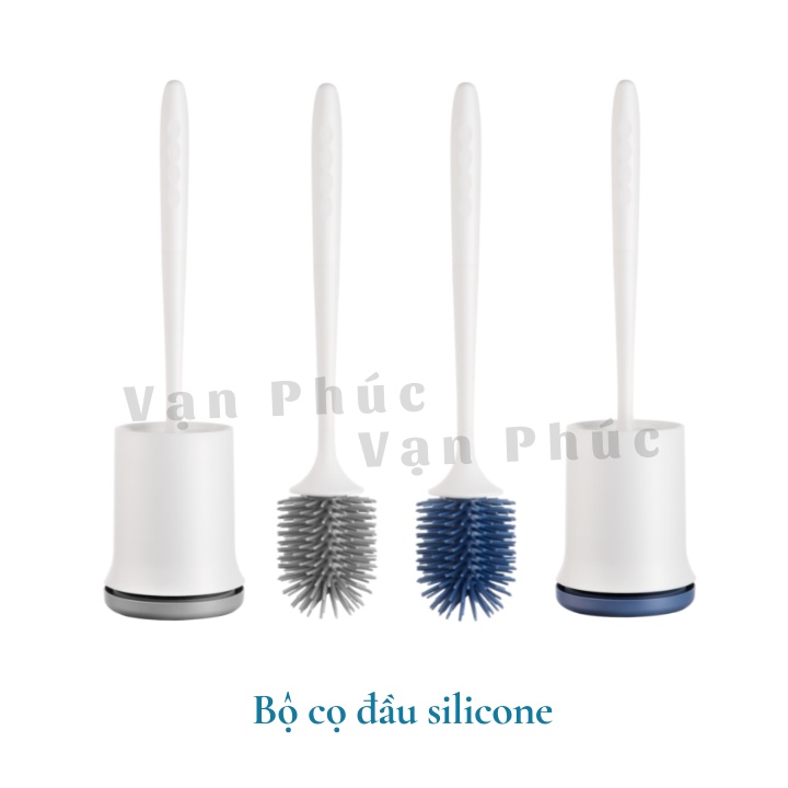 Cọ bồn cầu toilet silicon thông minh kiểu mới Inochi Kirei Nhật Bản, chà nhà vệ sinh, có hộp kháng khuẩn Vạn Phúc Store