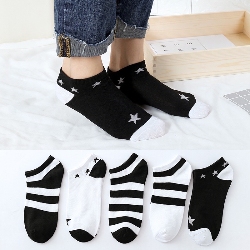 [TonaShoe] Vớ Cổ Ngắn Unisex Cotton Co Giãn Hút Mồ Hôi, Khử Mùi Êm Chân Phù Hợp Cho Mọi Loại Giày