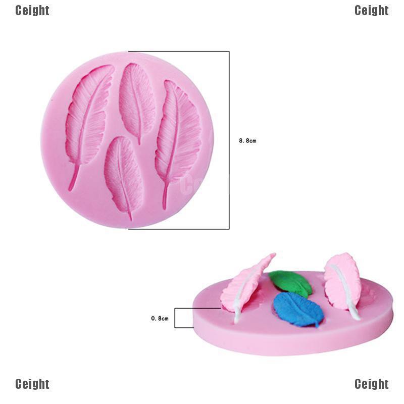 Khuôn Silicone Làm Bánh Hình Lông Vũ 3D Độc Đáo