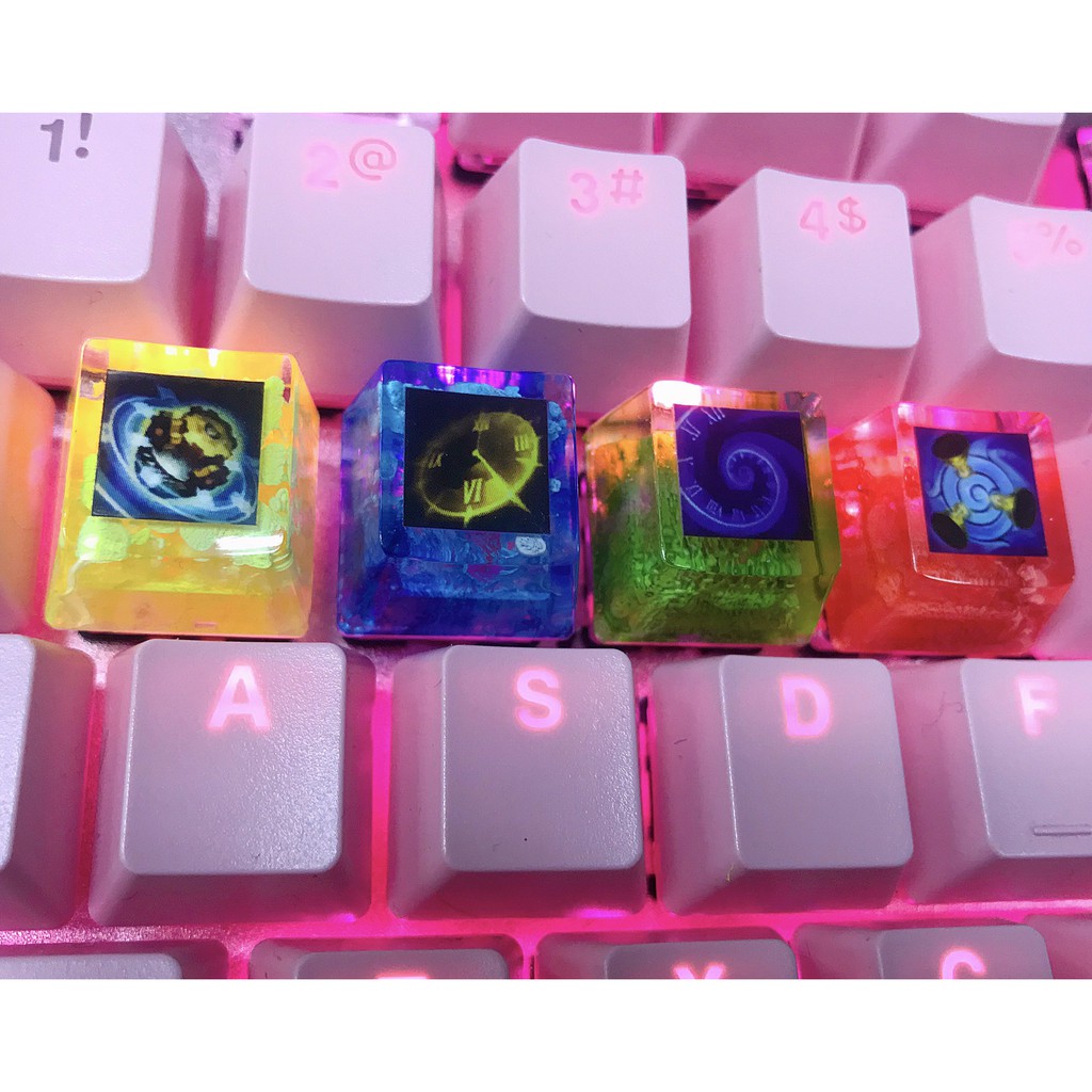 Set 4 Keycap skill Liên Minh xuyên led  - Keycaps LOL trang trí bàn phím cơ gaming