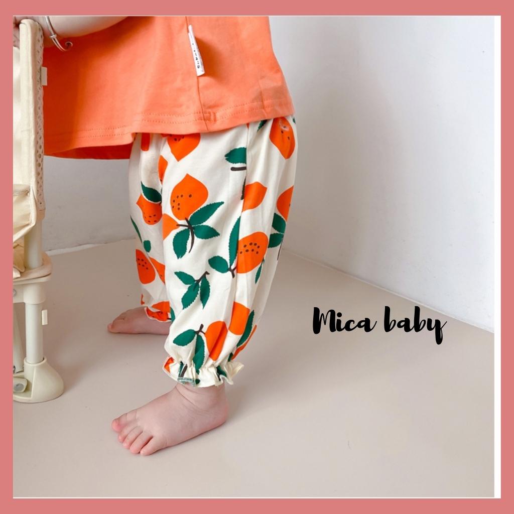 Bộ quần áo cộc tay hoa quả đáng yêu cho bé từ 8-18kg Mica baby