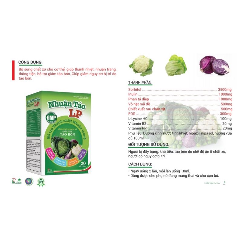 Nhuận táo LP (Hộp 20 gói) - Bổ sung chất xơ cho cơ thể, giúp thanh nhiệt, nhuận tràng, hỗ trợ giảm táo bón, nguy cơ trĩ