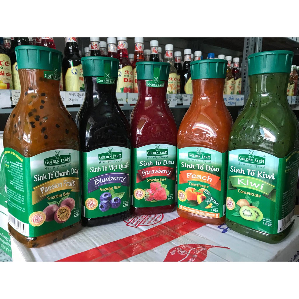 SInh tố Golden Farm chai 1l Nắp xanh (tỉ lệ trái cây tươi 50%) - Giá cực TỐT