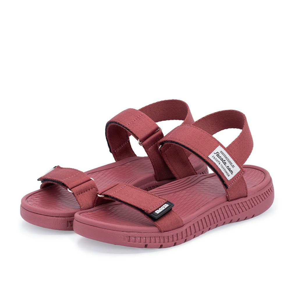 Giày sandal nữ FACOTA 2 quai Hồng Mận quai dù, đi học [Freeship]