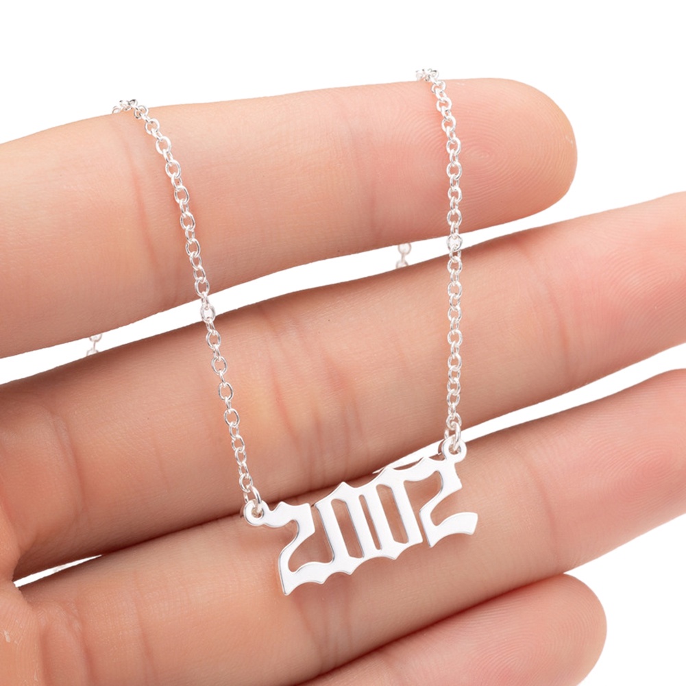 Vòng cổ Thép Không Gỉ Mặt Kỹ Thuật Số Năm Mới Cá Tính