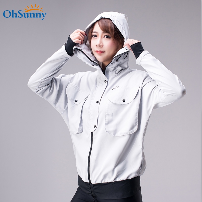 OhSunny Áo khoác chống nắng  tích hợp khẩu trang chống tia cực tím thoáng khí trọng lượng nhẹ