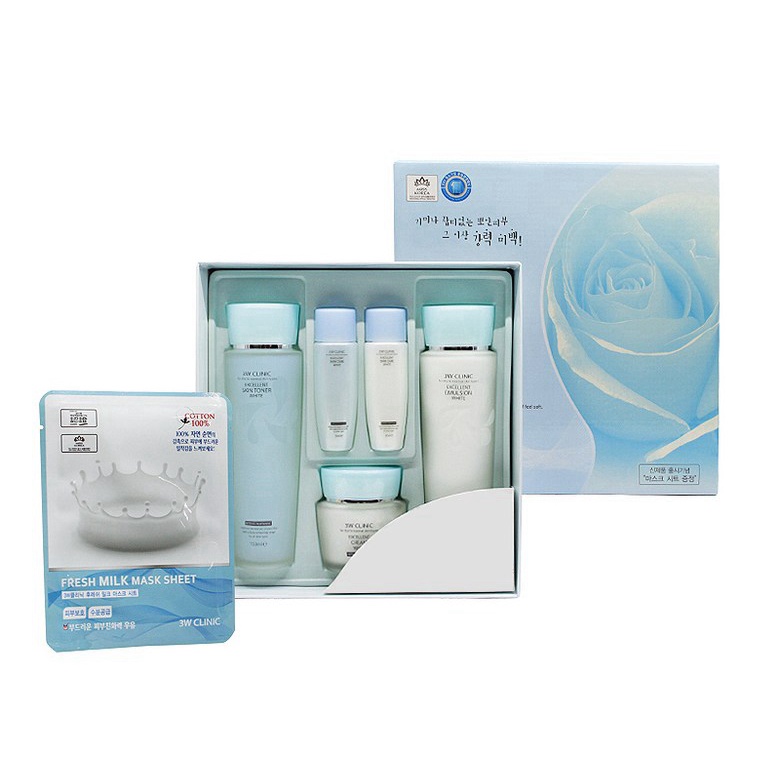 Bộ sản phẩm dưỡng trắng da 3W Clinic từ Hàn Quốc