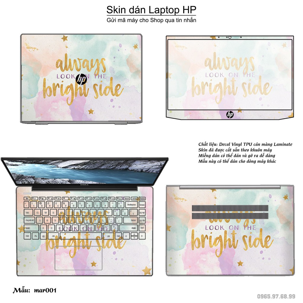 Skin dán Laptop HP in hình vân Marble (inbox mã máy cho Shop)