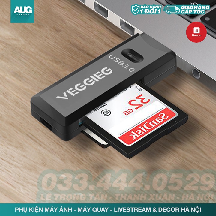 Đầu Đọc Thẻ Nhớ VEGGIEG Micro Sd, Đầu đọc thẻ nhớ máy ảnh Sdxc 3.0 Usb 3 - AUG Camera & Decor Hà Nội