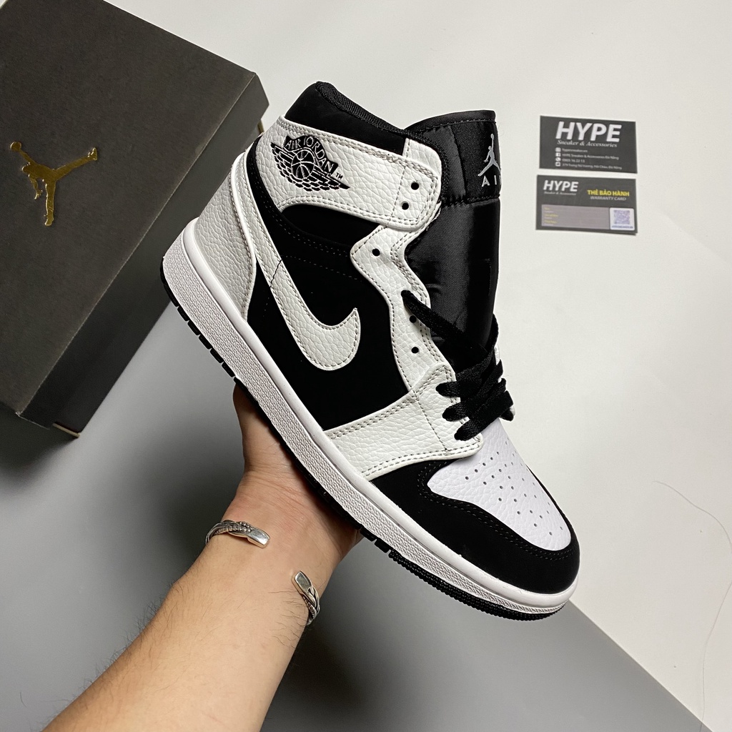 Giày Jordan 1 Mid White Black  - Hype Sneaker | Phiên bản 1:1 chuẩn.