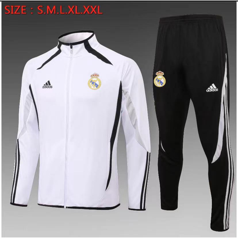 Áo Khoác Bóng Đá Tay Dài Có Khóa Kéo Real Madrid Chất Lượng Cao 2122 Cho Nam
