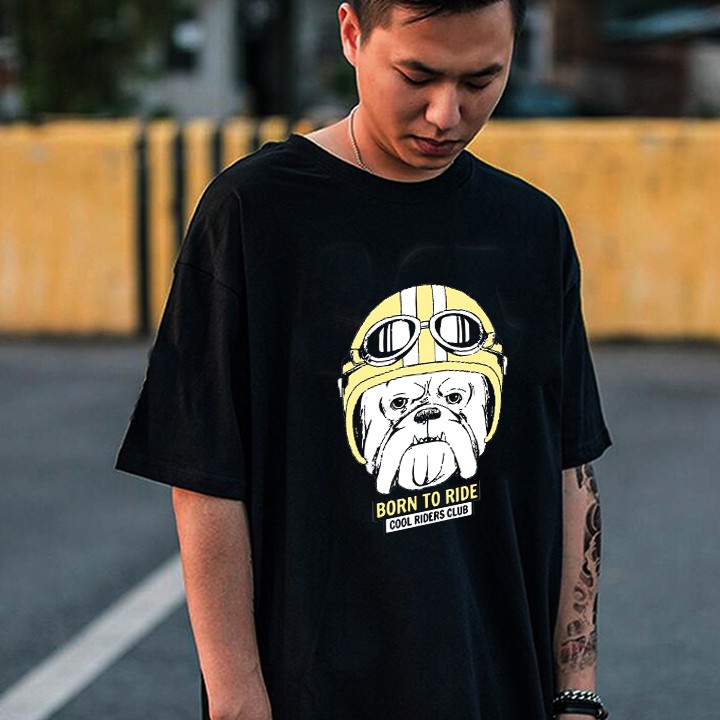 <SMLshop> ÁO THUN UNISEX DOG RIDER ĐEN | BigBuy360 - bigbuy360.vn