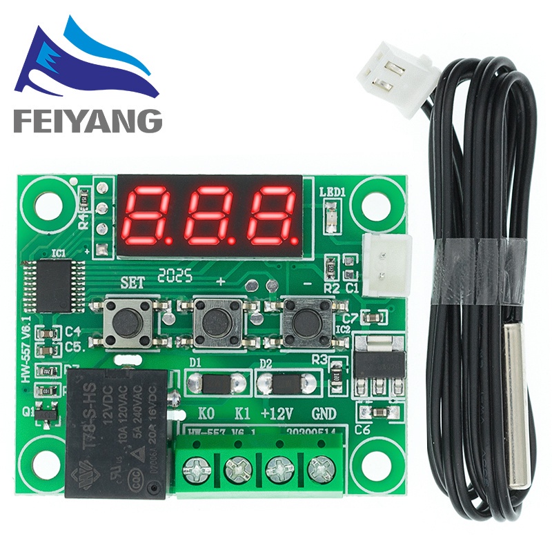 Mô Đun Công Tắc Điều Khiển Nhiệt Độ Kỹ Thuật Số W1209 Dc 12V Có Đèn Led