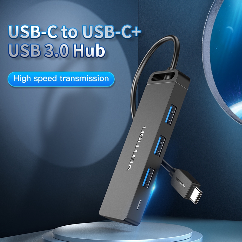 HUB VENTION Chuyển Kết Nối USB-C Sang USB 3.0x3+USB-C OTG Tốc Độ Cao Cho Macbook PC