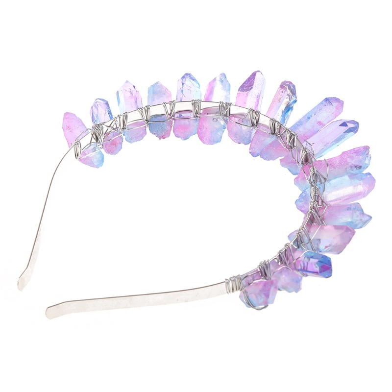 Vương Miện Cài Tóc Bằng Hợp Kim Đính Pha Lê Giả Màu Cầu Vồng Phong Cách Bohemian Vintage Cho Cô Dâu