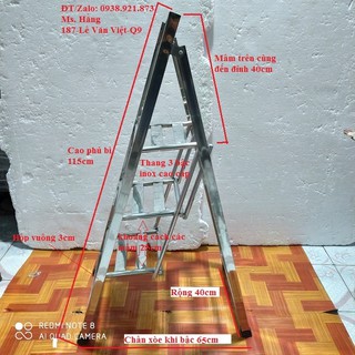 THANG INOX 3 BẬC CAO CẤP - KT: D41*R65*C115–THIV3