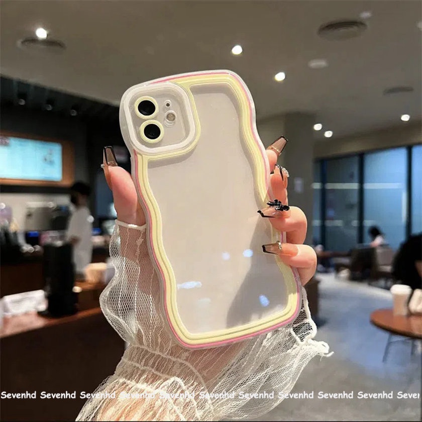 Ốp Điện Thoại Mềm Trong Suốt Viền Màu Đơn Giản Thời Trang Cho iPhone 11 Pro Xs Max Xr X 7 8 6 6s Plus