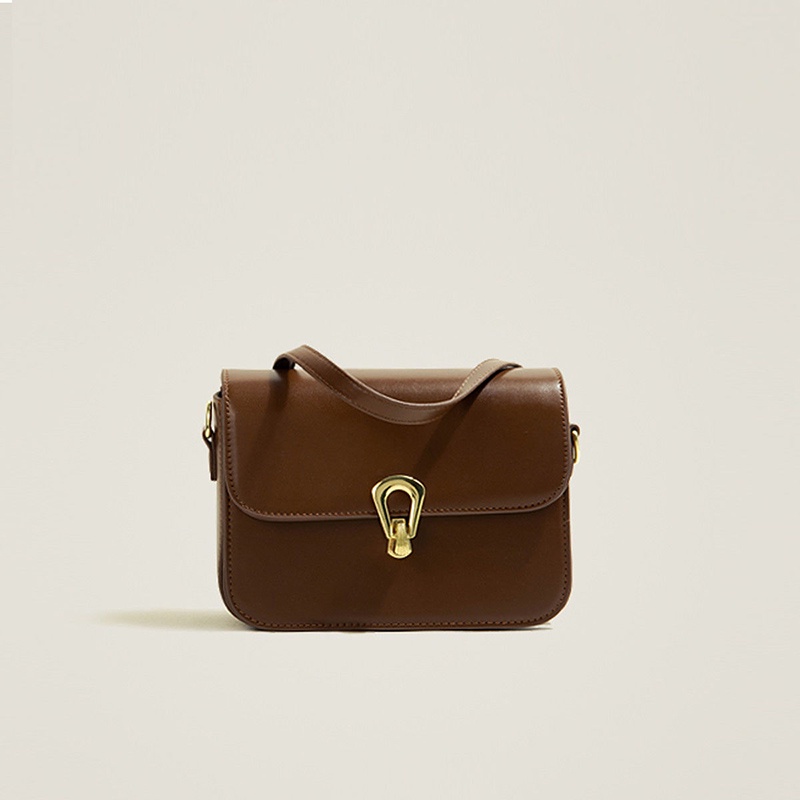 Túi đeo chéo màu trơn có khóa thời trang cao cấp cho nữ