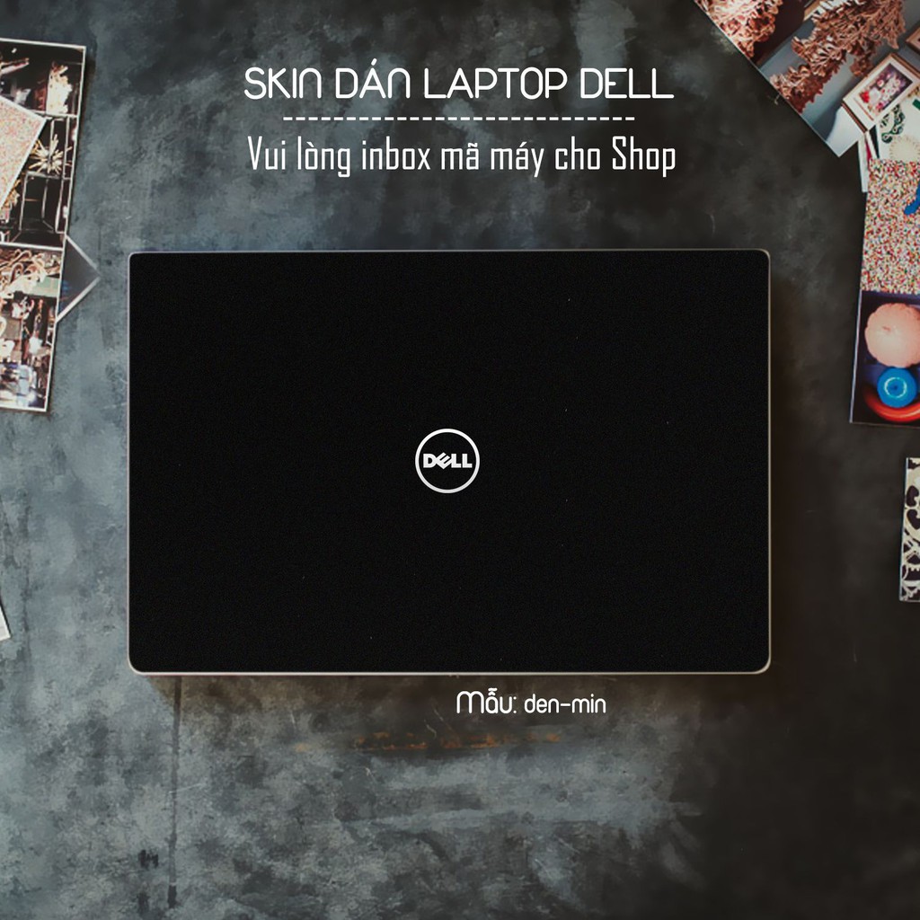 Skin dán Laptop Dell màu Chrome đen mịn