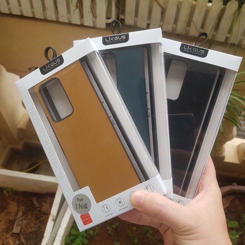 Ốp lưng LikGus da cho Samsung Galaxy Z Fold 2, 5G vân da