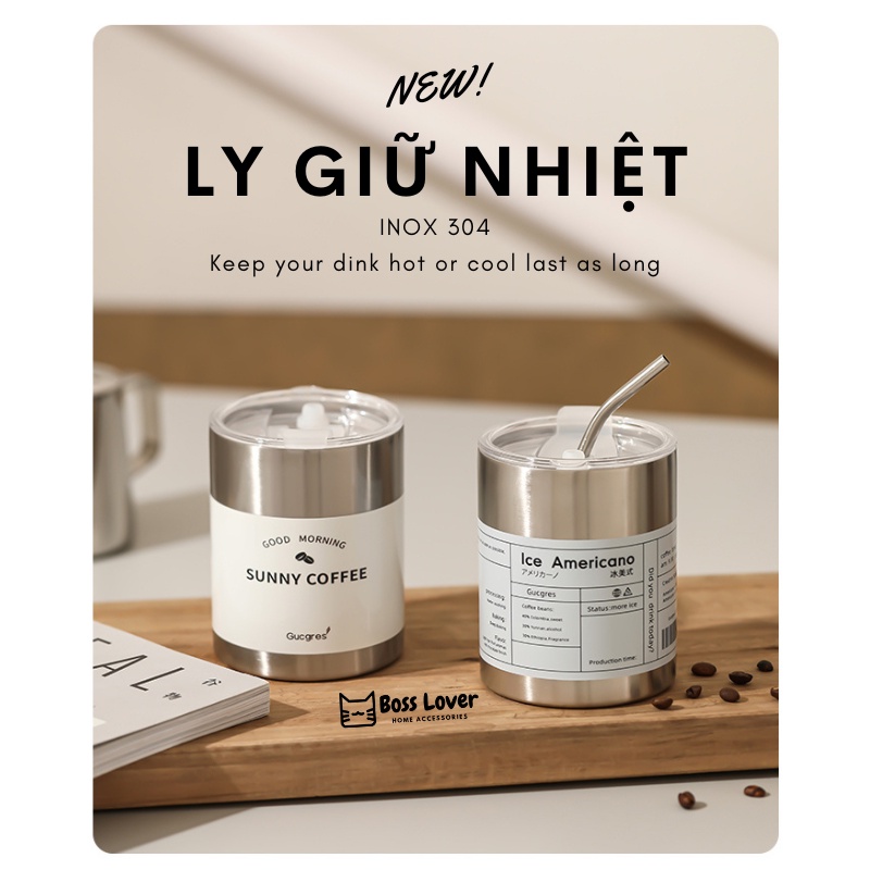 Ly giữ nhiệt, bình giữ nhiệt inox dung tích 300-600ml (đủ màu xinh)