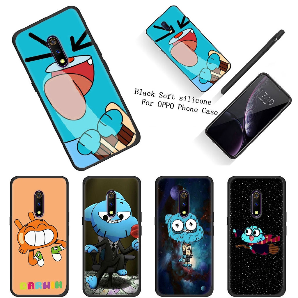 Ốp điện thoại silicone đen Thế giới kỳ diệu của Gumball cho OPPO F9 PRO NEO 9 A3S A5 A37 A5S A59 F3 A83 F5 F7