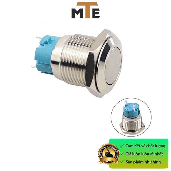 Nút nhấn giữ, nút nhấn nhả chống nước vỏ kim loại 8mm, 12mm, 16mm, 19mm, 22mm