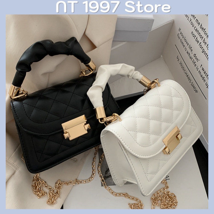 Túi sách nữ đeo chéo kẹp nách thời trang mini dây xích