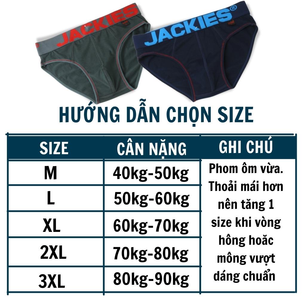 Quần lót nam cao cấp cotton kháng khuẩn JACKIES B33 - YUGU, 1 Chiếc quần sịp nam tam giác cạp cao chính hãng, che tên