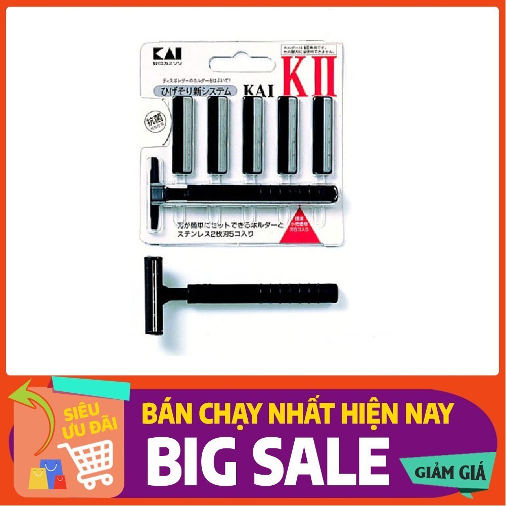 Set dao cạo 2 lưỡi kép KAI KAI (1 thân, 5 lưỡi)