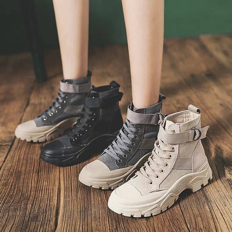 GIÀY COMBAT BOOT VẢI DÙ CHỐNG NƯỚC, ĐẾ 5 CM