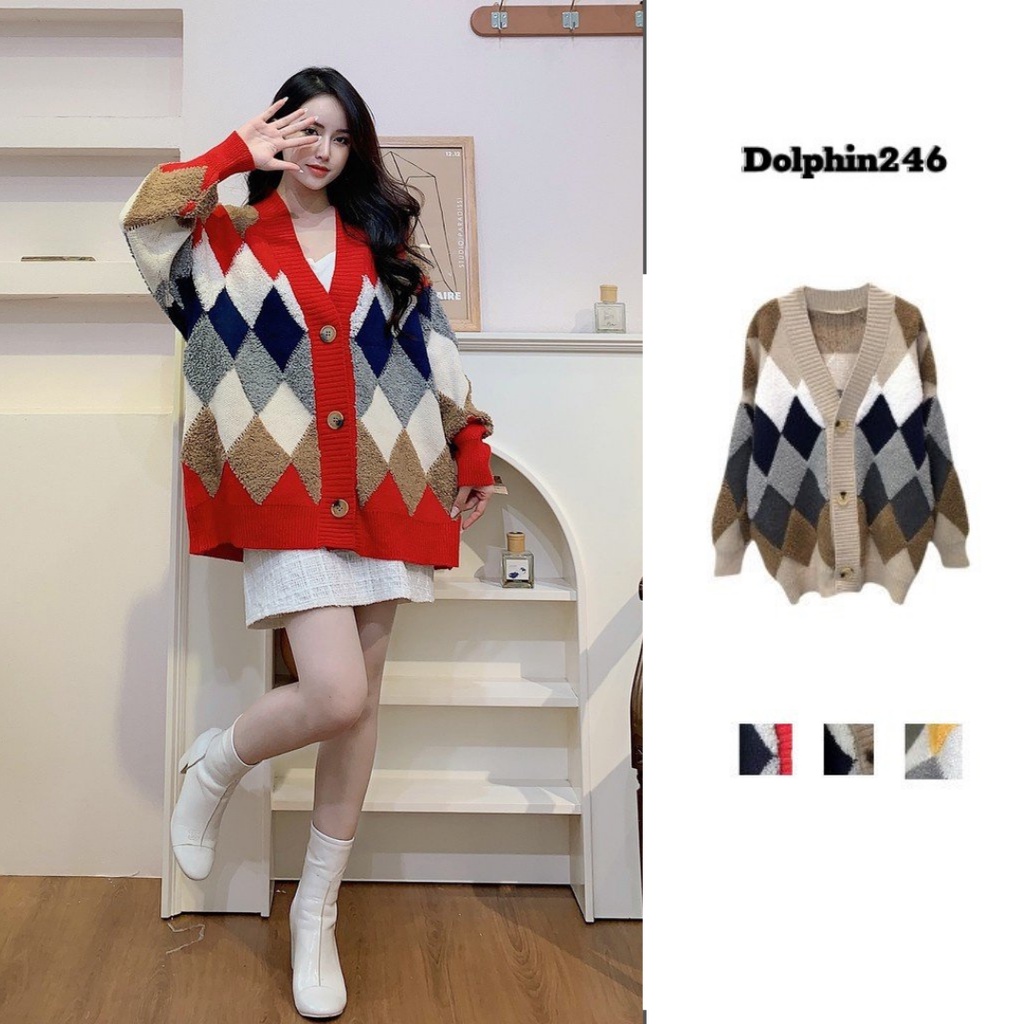 Áo cardigan len bigsize nữ Kiểu Hàn Quốc dày dặn Quảng Châu ấm áp thời trang 2022 H-18