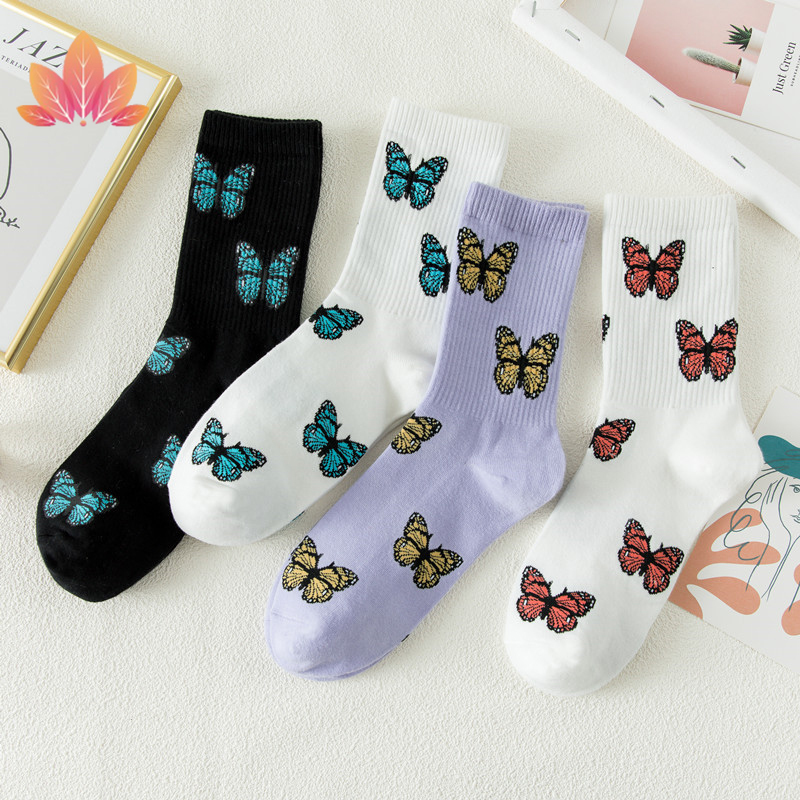 BUTTERFLY Vớ Cotton Nguyên Chất Cho Nữ Jp5