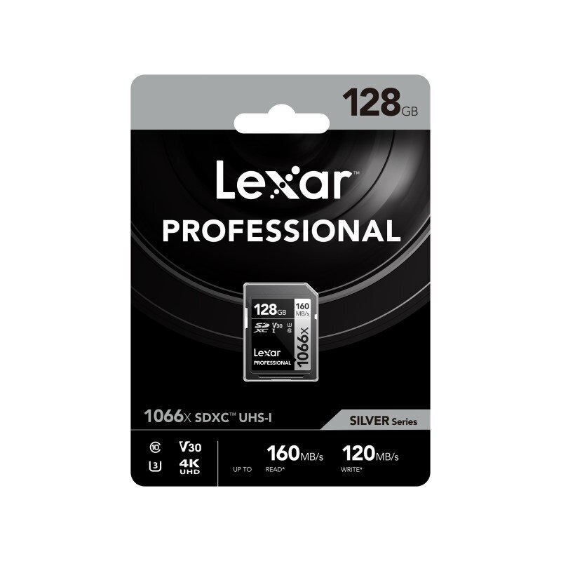 Thẻ nhớ Lexar Professional 1066x SDXC 128GB UHS-I, U3, V30, Class 10 sử dụng cho máy ảnh
