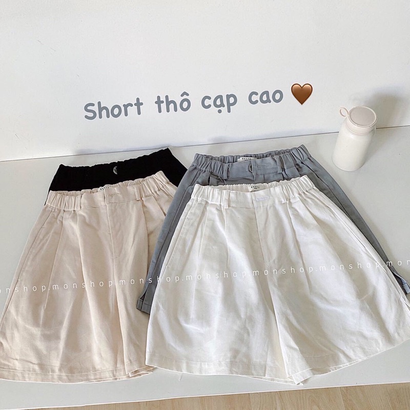 Quần short ngố cạp cao