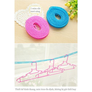Dây phơi đồ thiết kế thông minh chống bay móc, phơi khô hiệu quả, chất liệu nylon bền bỉ, dài 5m