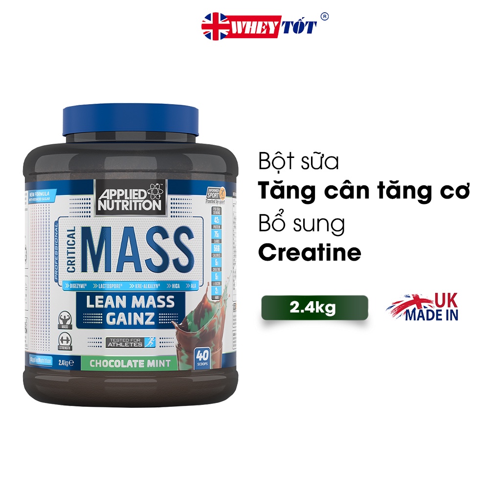 SỮA TĂNG CÂN CHO NGƯỜI GẦY | CRITICAL MASS 2.4KG