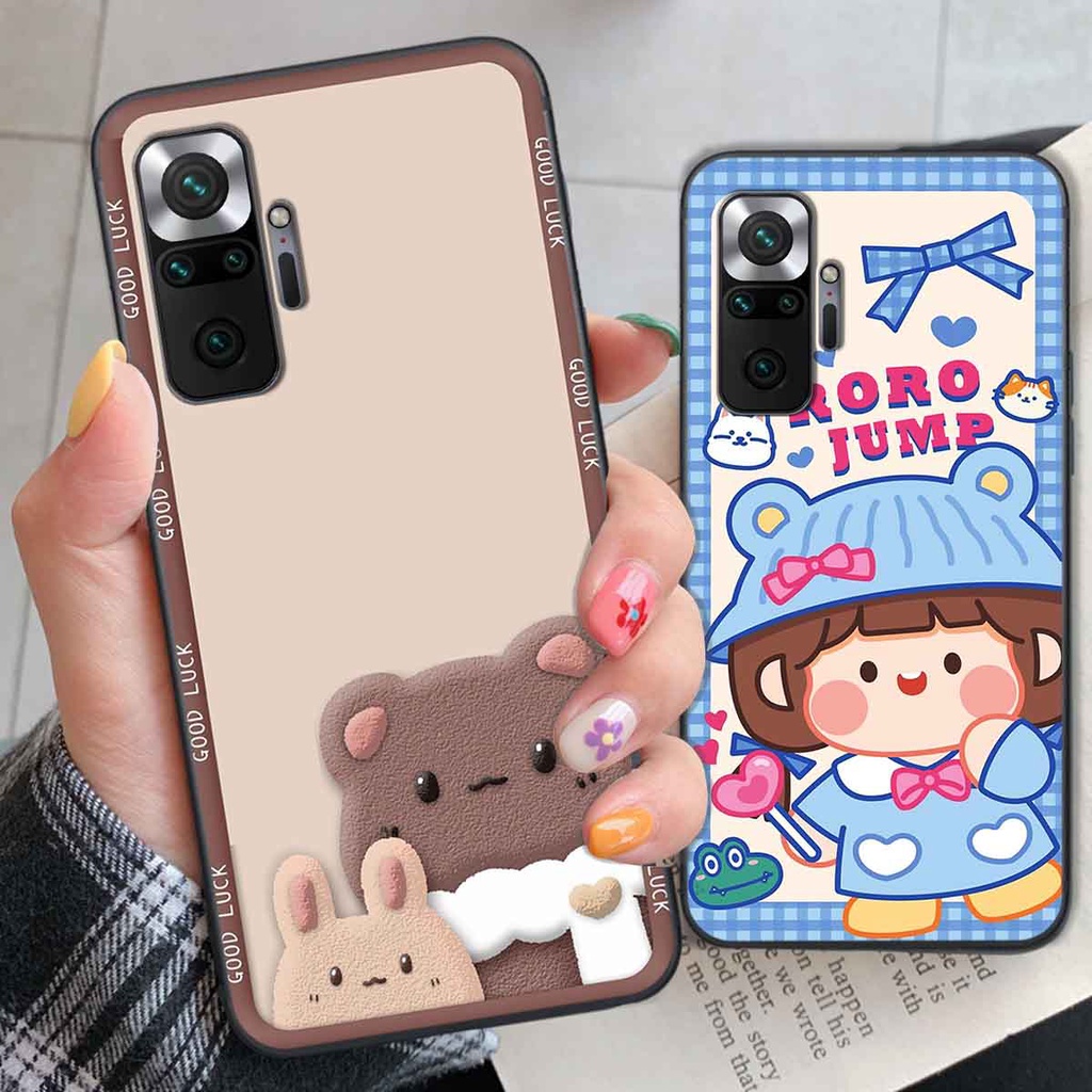 Ốp Xiaomi Redmi Note 10 / Note 10 Pro bear brick, gấu đáng yêu, dễ thương