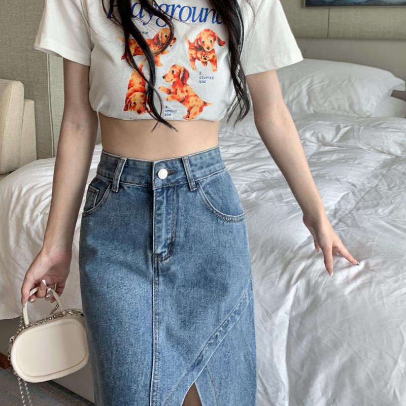 CHÂN VÁY JEANS XẺ TẢ CÁ TÍNH HÀNG QC THIẾT KẾ 2022