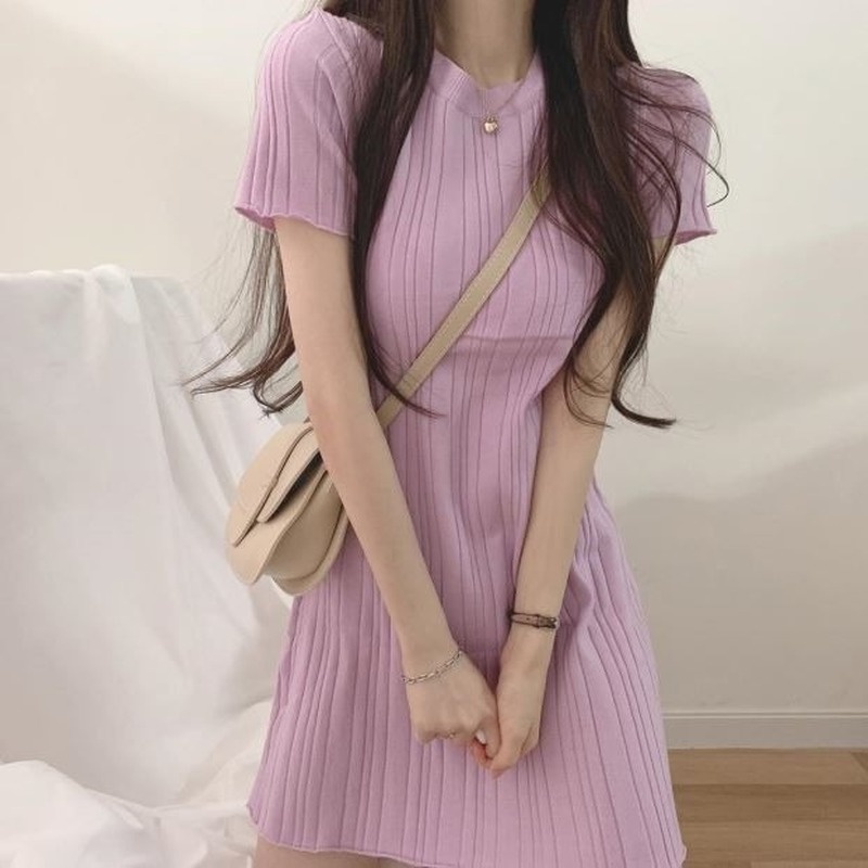 Đầm Dệt Kim Dáng Rộng Kiểu Hàn Quốc Thiết Kế Ngọt Ngào Cho Nữ Sinh