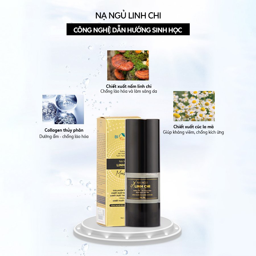 Serum Dưỡng Da Nạ Ngủ Linh Chi Biocos Dưỡng Ẩm Mờ Thâm Nám Ngừa Lão Hóa 20g