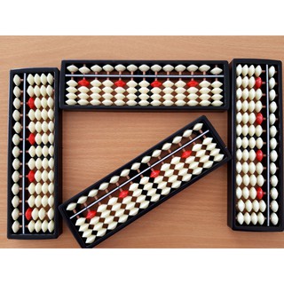 Bàn Tính SOROBAN, [Toán Tư Duy] Bàn Tính Gẩy 13 Cột,  Màu Trắng và Đỏ