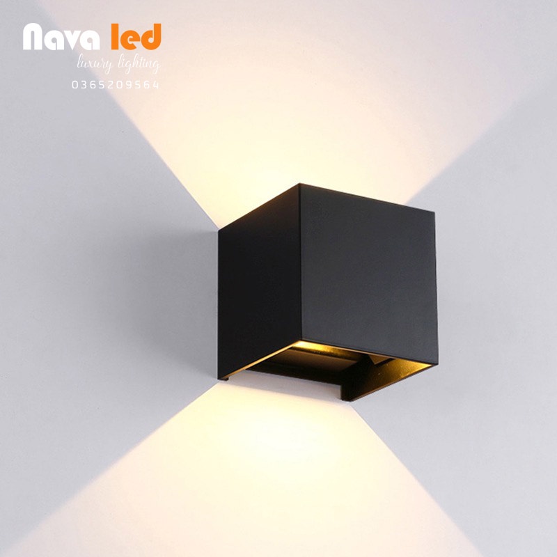 Đèn gắn tường, đèn hắt tường 2 đầu vỏ kim loại CHỐNG NƯỚC siêu bền - nava led