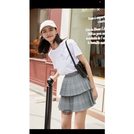 Chân váy nữ xoè xếp li caro chính hãng Vero moda 🔥CÓ SẴN🔥