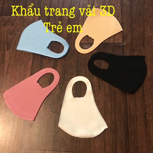 Combo 10 khẩu trang vải 3D người lớn, trẻ em mix màu