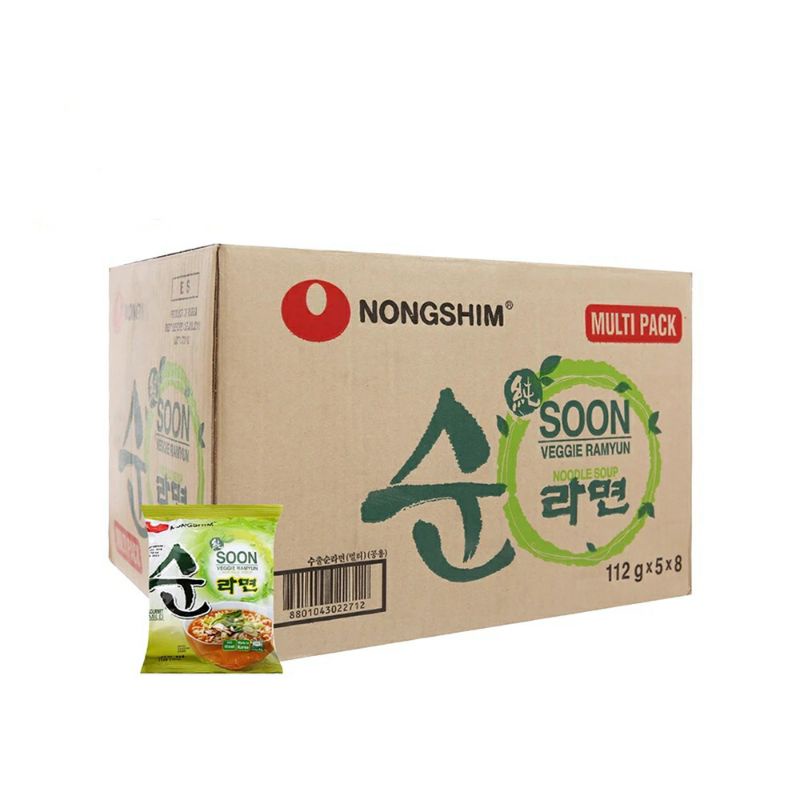 ( 1 Thùng = 40 gói)( Date T6.24)Mì chay Soon Veggie Ramyun Hàn Quốc Nongshim gói 112g