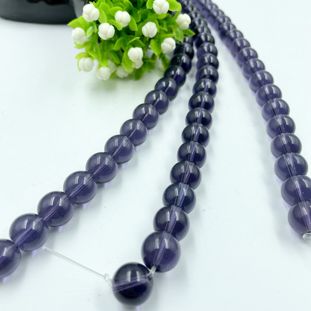 Chuỗi Hạt Thạch Anh Tím 4-12mm Dùng Làm Vòng Tay Handmade