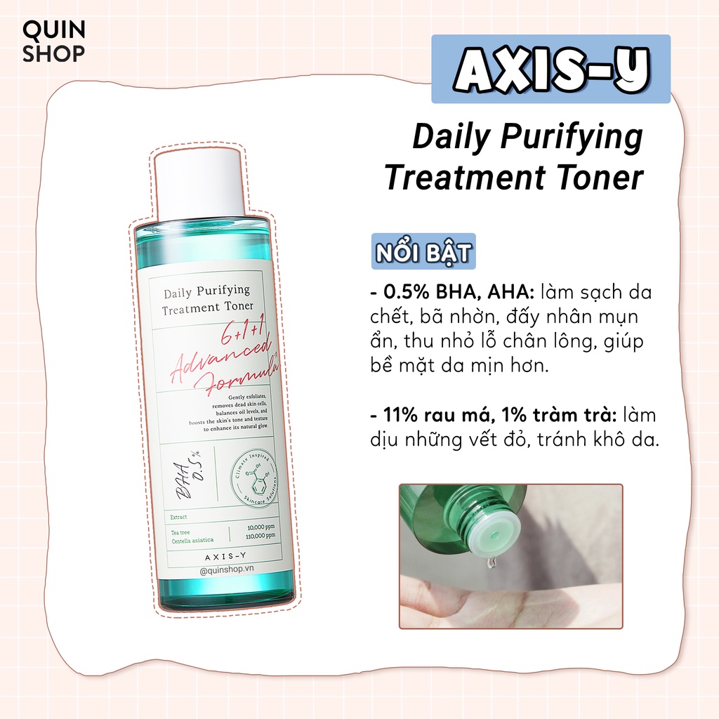 Nước Hoa Hồng Làm Giảm Mụn AXIS-Y Daily Purifying Treatment Toner